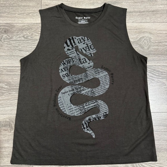 Taylor Swift Reputation Stadium Tour Snake Newsprint Tank Top XXL - Picture 11 of 13